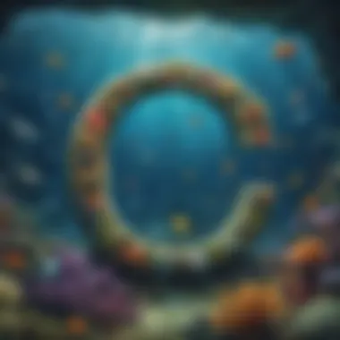 Enchanting underwater world representing the letter O