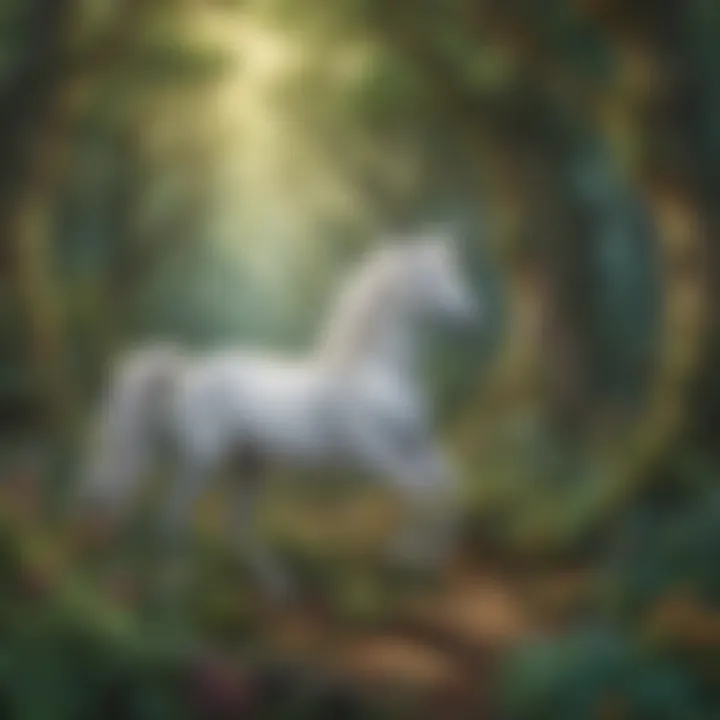 Enchanting unicorn in a mystical forest