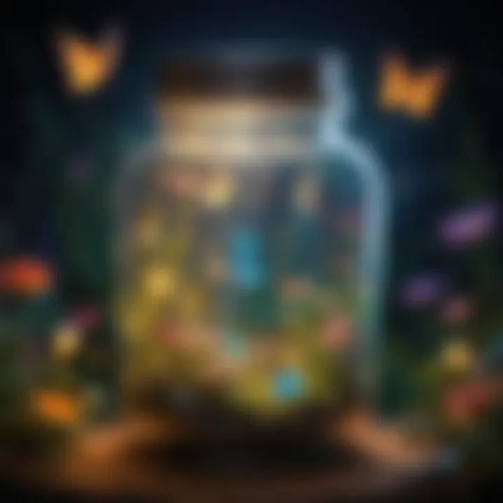 Whimsical garden-themed fairy glow jar