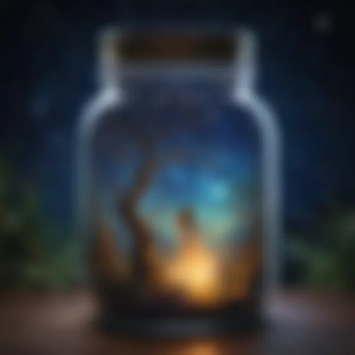 Ethereal starry night fairy glow jar