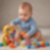 Baby exploring sensory toys