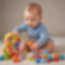 Baby exploring sensory toys