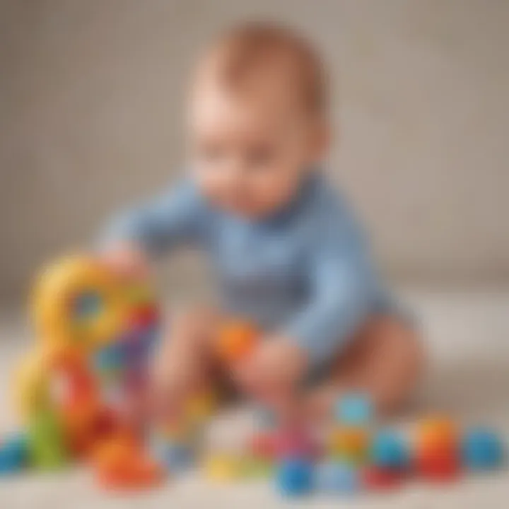 Baby exploring sensory toys