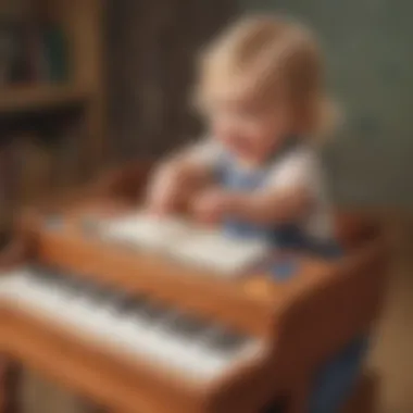 Musical Engagement Toddler engaged in a musical activity
