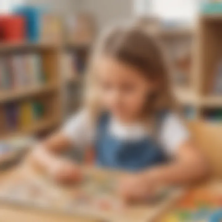 Child playing with educational puzzle