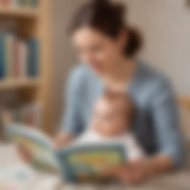 Parent reading to baby for cognitive development