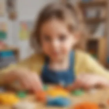 Toddler engaging in sensory play with sand