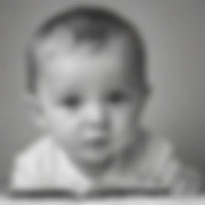 Infant gazing at high-contrast black and white images for visual stimulation