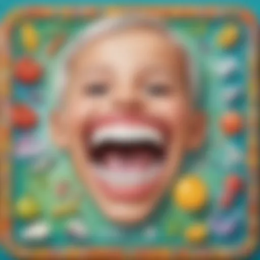 Colorful dental game board for preschoolers