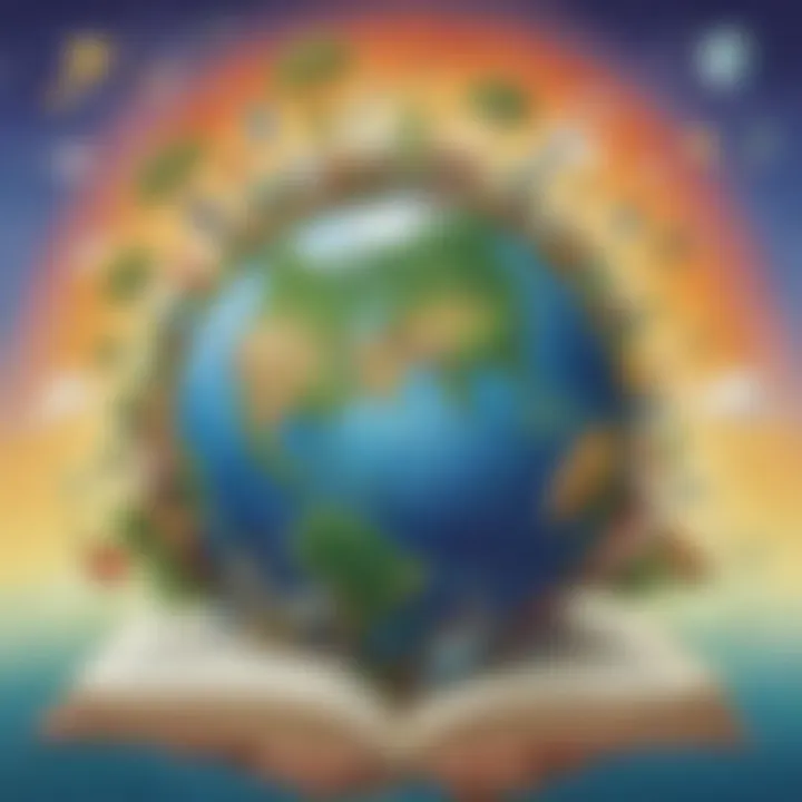 Digital illustration of Earth Day sustainability concept