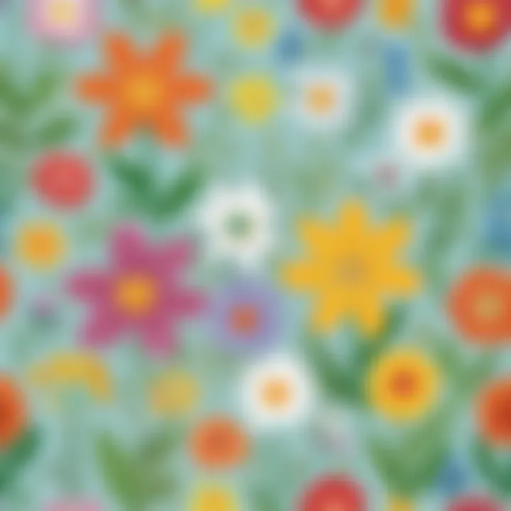 Decorative spring-themed art with flowers