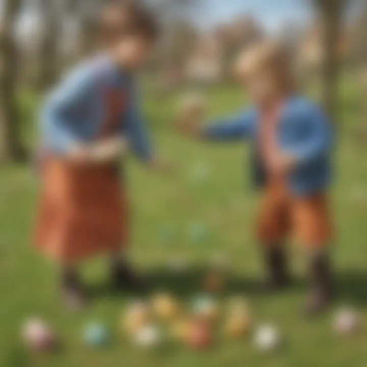 Educational Easter egg hunt with clues leading to learning
