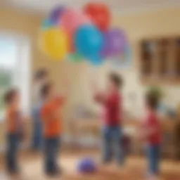 Children experimenting with static electricity using balloons