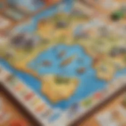 Kids playing a travel-themed board game