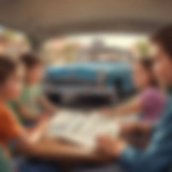 Kids engaged in a scavenger hunt during a car trip