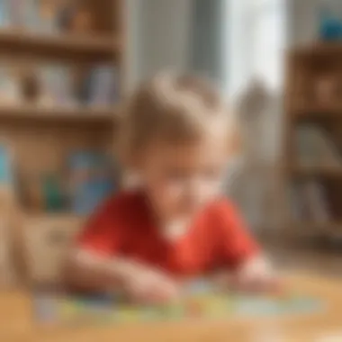 Puzzle Solving Adventure Child playing with interactive educational puzzle game
