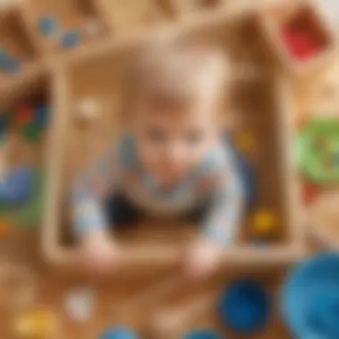 Sensory Exploration Toddler exploring sensory bin with various textures and objects