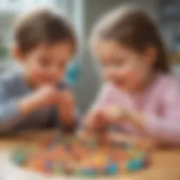 Kids playing with colorful sensory beads