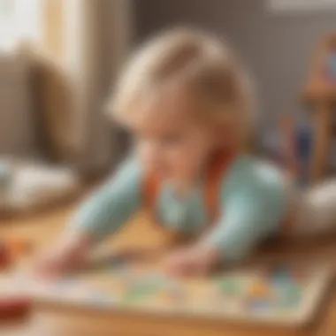 18-month-old child playing with educational puzzles