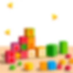 Colorful counting blocks arranged creatively
