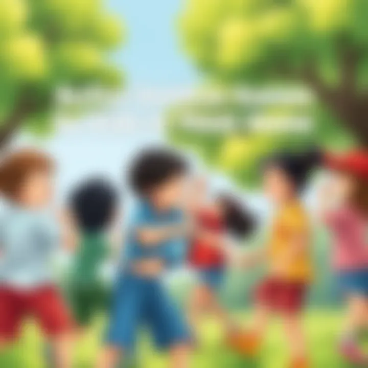 A vibrant group of children engaged in an active outdoor game