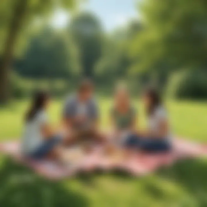 A serene moment captured as friends share stories and laughter, surrounded by nature's beauty, fostering deeper connections.