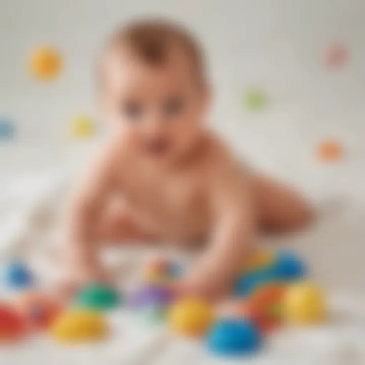 Colorful sensory toys for baby's playtime