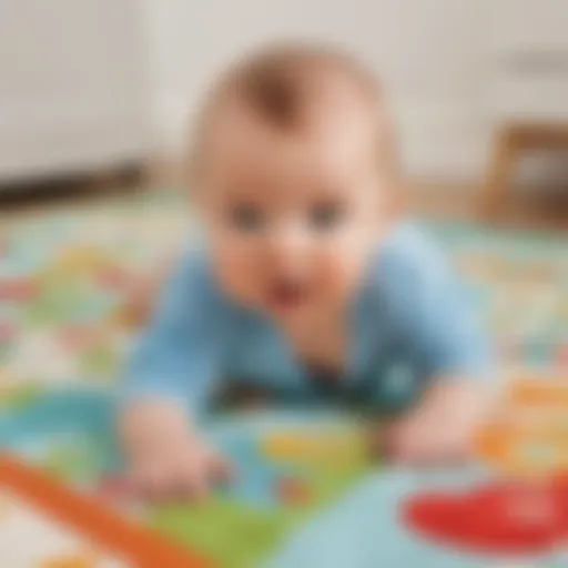 Adorable baby engaged in tummy time play