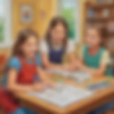 Creative Play: Merging Learning and Fun Creative arts and crafts activity involving first graders