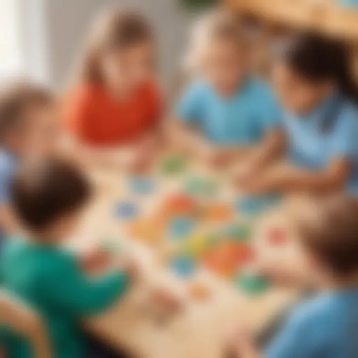 Children participating in a cognitive puzzle-solving session