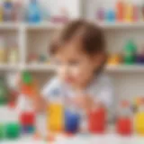 Toddler exploring colorful sensory bottles