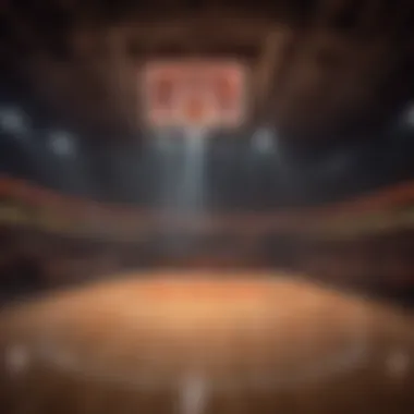 Elevating Atmosphere: Rim Lights Transforming the Court Futuristic basketball court with rim lights