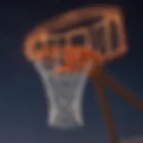 Illuminated basketball hoop with rim lights