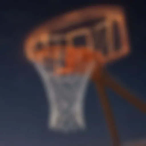Illuminated basketball hoop with rim lights