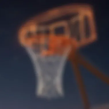 Innovative Illumination: Rim Lights on Basketball Hoop Illuminated basketball hoop with rim lights
