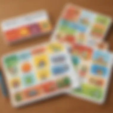 Innovative design of sight words flash cards with vibrant pictures for vocabulary enhancement