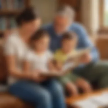 Illustration depicting a parent and child sharing a reading log and discussing progress