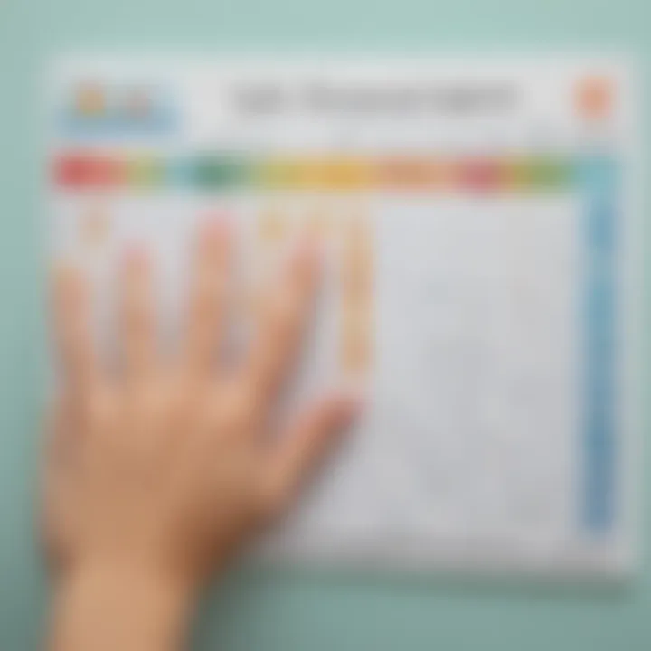 Colorful handwashing chart for tracking daily routines