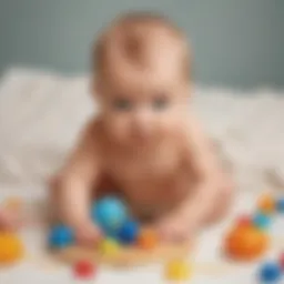 Infant engaging with sensory toys