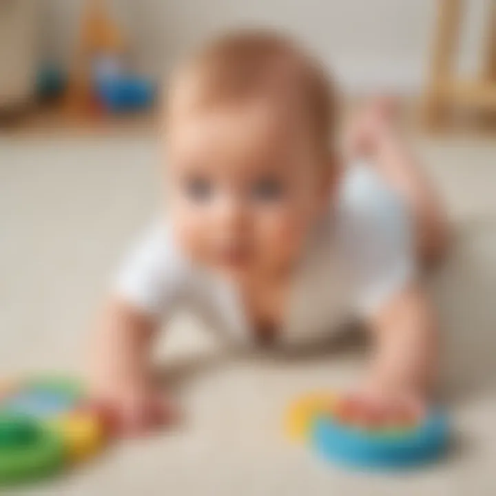 Infant enjoying tummy time for physical development