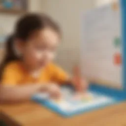 Preschooler engaging with interactive letter learning tool