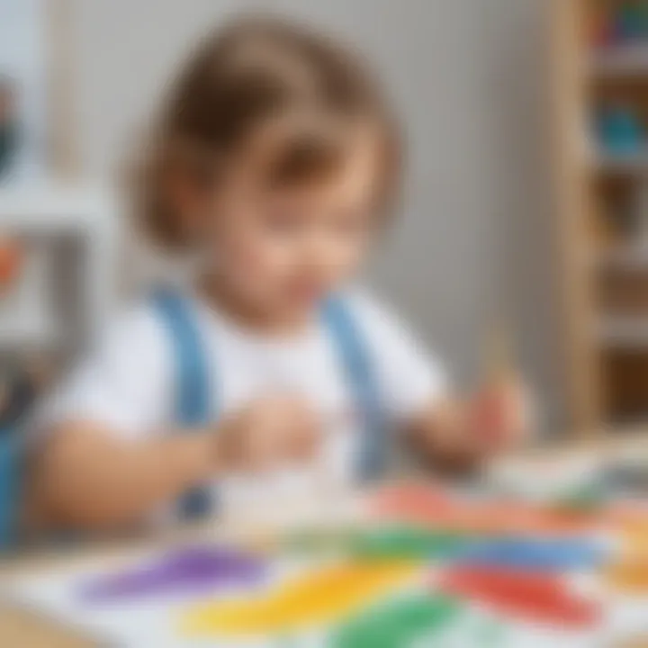 Child engaging in creative painting activity