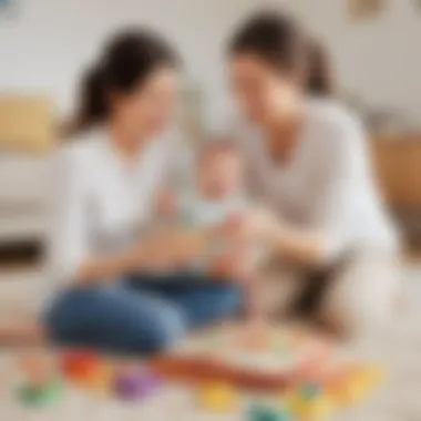 Parental Engagement in Infant Play A parent engaging joyfully with their six-month-old during playtime.