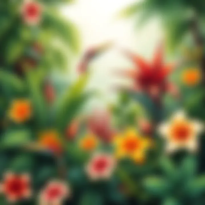 A diverse range of flora showcasing unique plant species