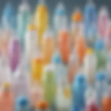Assortment of Premium Baby Bottles A variety of high-quality baby bottles