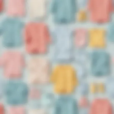 Adorable Wardrobe Essentials Variety of colorful baby clothes neatly folded