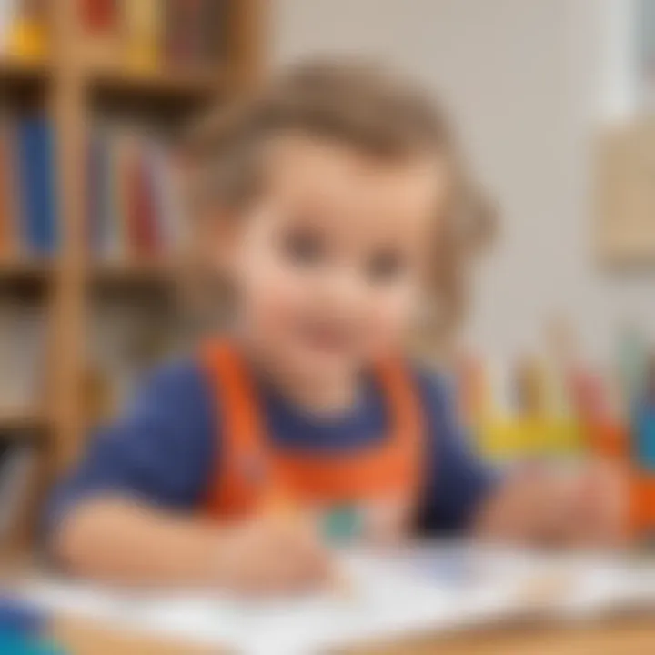 Preschooler engaging in artistic activities