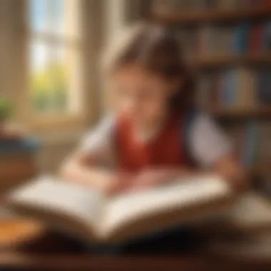 A Child Immersed in a Story Child engaged in reading a book