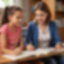 A fourth grader engaging in an interactive reading session with a parent.