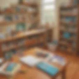 A neatly organized homeschool workspace with books and supplies